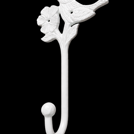 Handcrafted Metal Bird Flower Wall Hook Decorative Utility